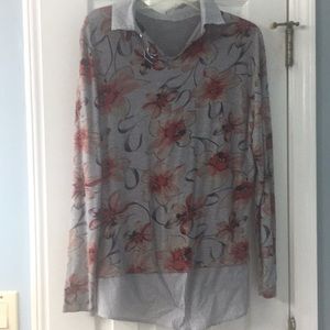 NWT floral blouse with collar
